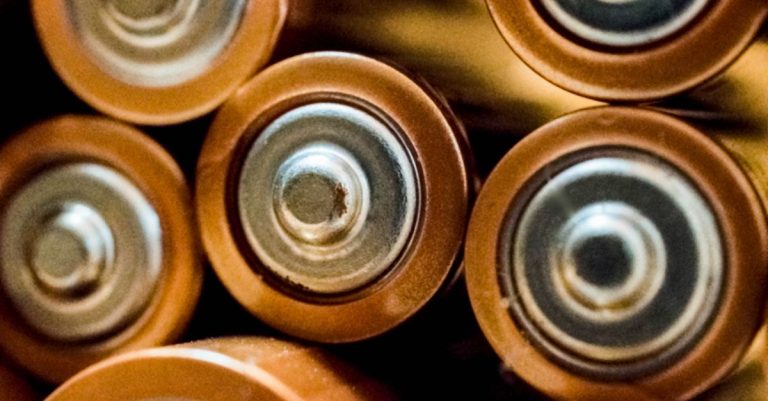 Detailed view of grouped cylindrical batteries showcasing industrial energy concepts.