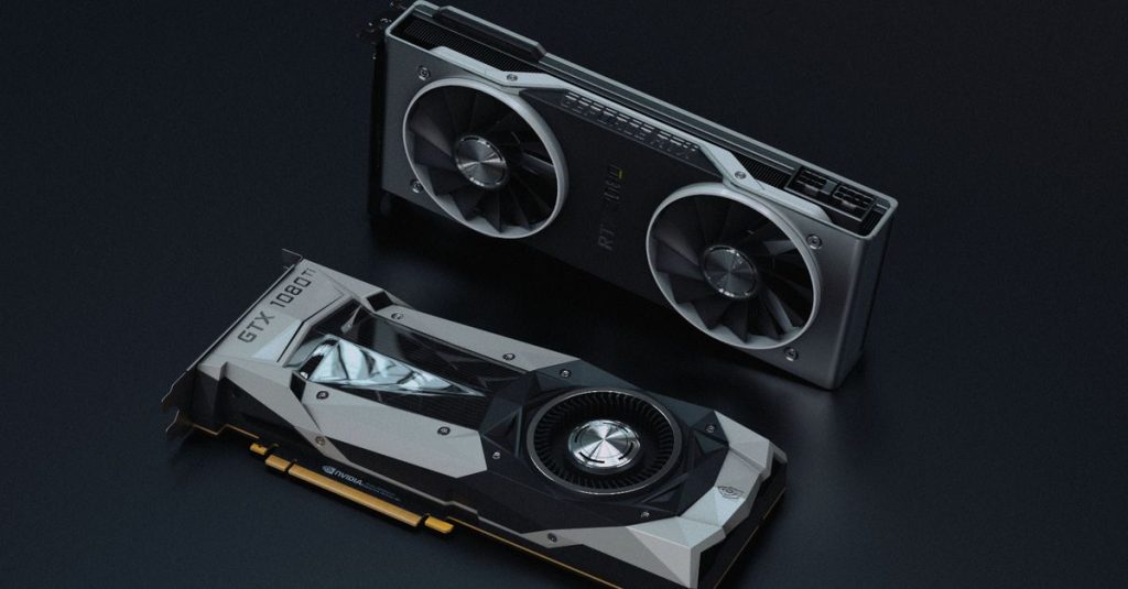 A close-up view of modern GPU units, ideal for gaming and tech visuals.